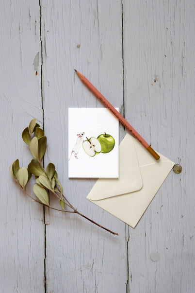 mouse-and-apple-mini-watercolour-greeting-card-sophie-brabbins