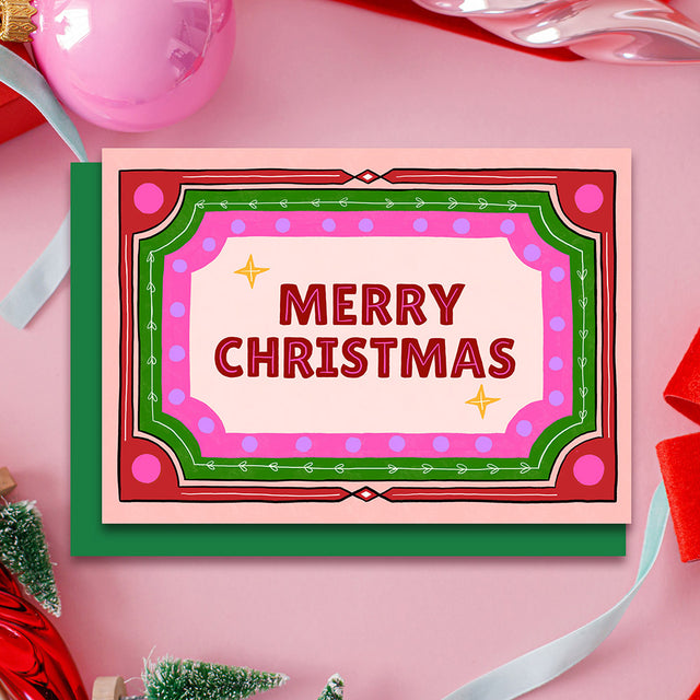 merry-christmas-retro-border-greeting-card-natalie-lea-owen