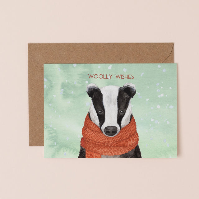 woolly-wishes-badger-christmas-card-mister-peebles