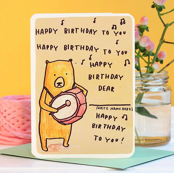 Drummer Bear Birthday