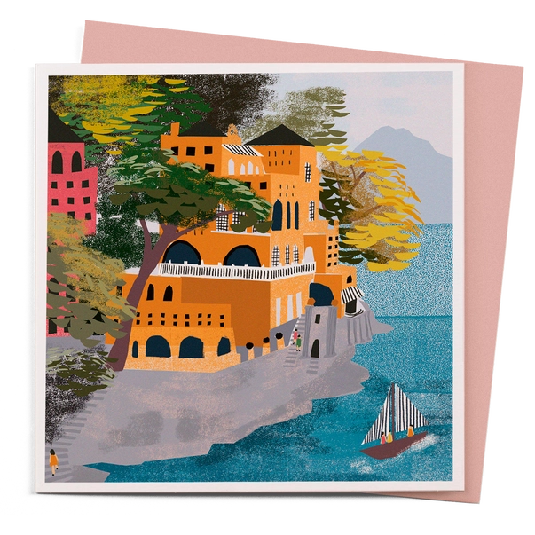 Portofino: Monoprint Greeting Card - UStudio