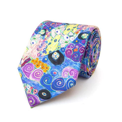 klimt-blue-virgin-silk-tie-fox-chave