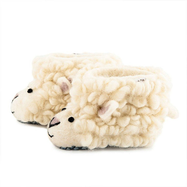 Shirley Sheep Organic Felt Slippers: 1 -2 Years