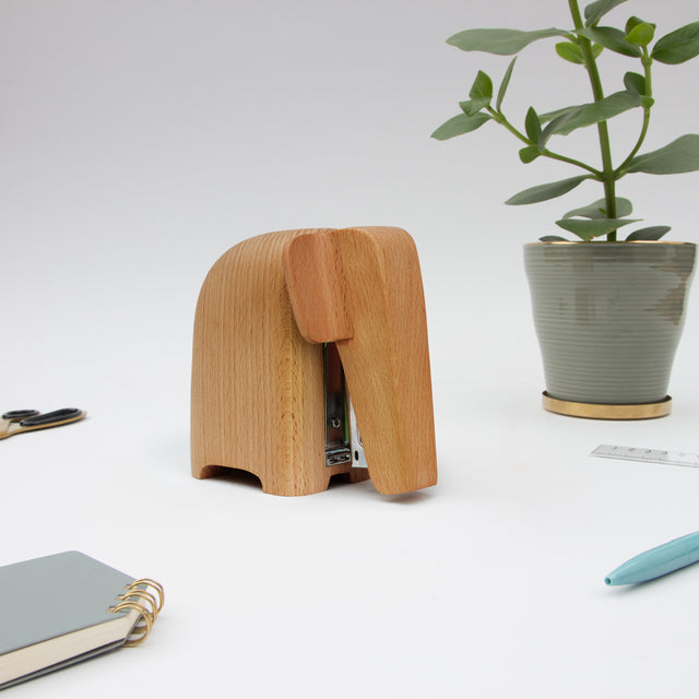 Mama Elephant Wooden Stapler