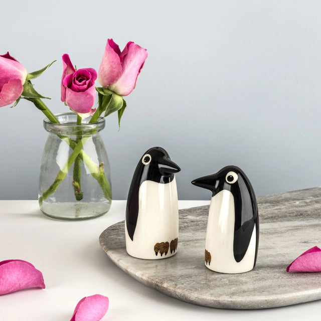 Handmade Ceramic Penguin Salt & Pepper Shakers