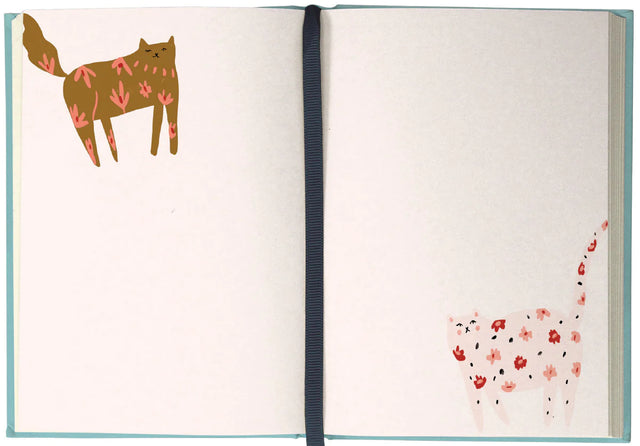 Cinnamon Blue Cats Luxe Illustrated Journal