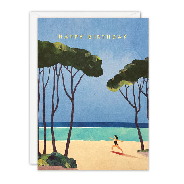 beach-yoga-offshore-greeting-card-james-ellis