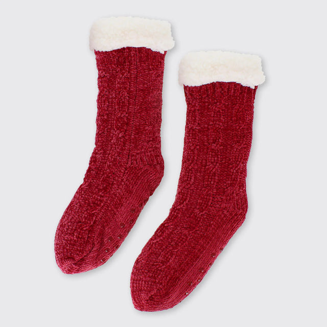 molly-chenille-slipper-socks-red-millie-mae