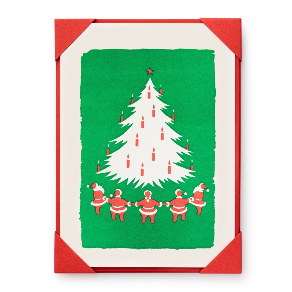 Santas Around A Christmas Tree Letterpress Pack Archivist Gallery santas-around-a-christmas-tree-letterpress-pack-archivist-gallery