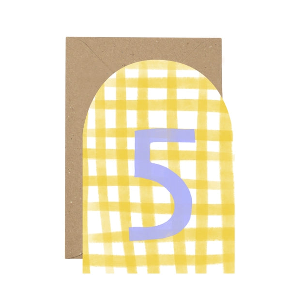 age-5-yellow-gingham-greeting-card-plewsy