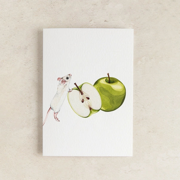 mouse-and-apple-mini-watercolour-greeting-card-sophie-brabbins