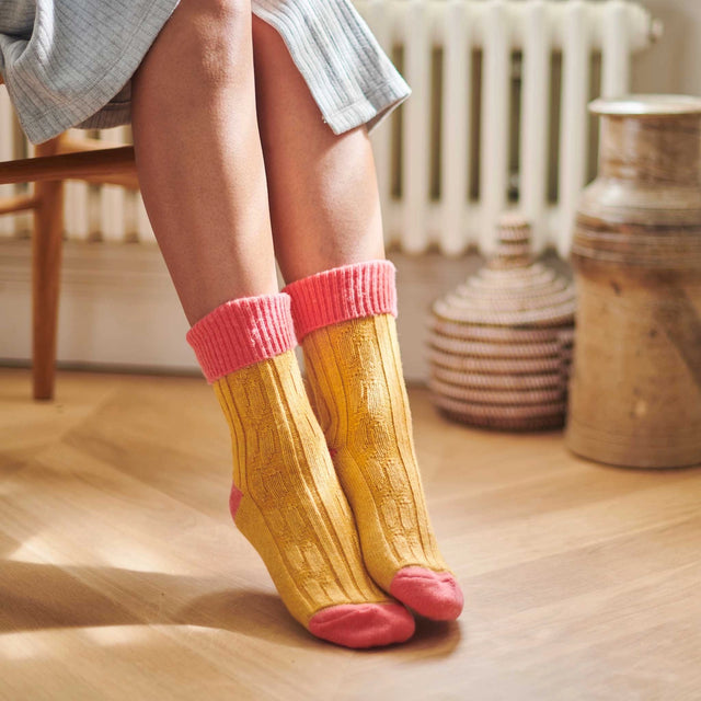 cashmere-blend-slouch-socks-gold-and-coral-catherine-tough