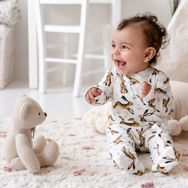 Molly Hare Print Babygrow: 0-6 Months