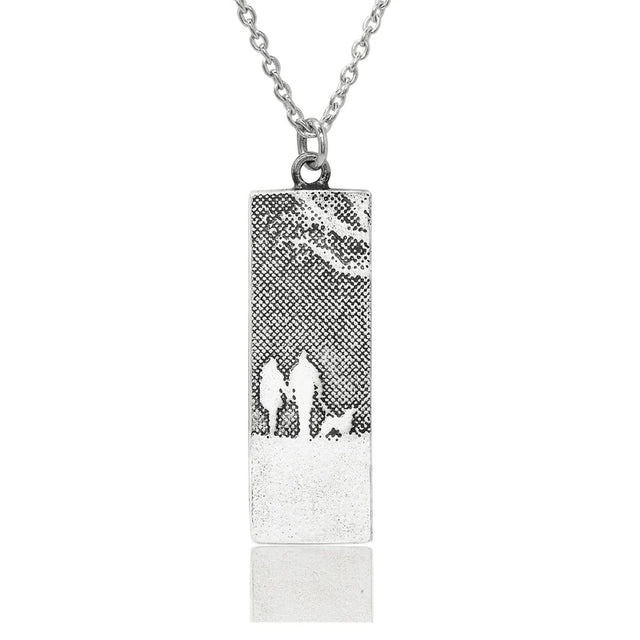 Couple and Dog Gold Necklace