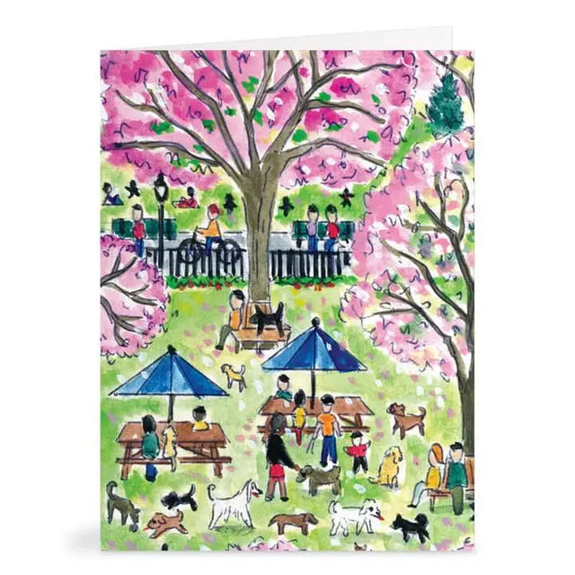 Dog Park in Four Seasons Notecards