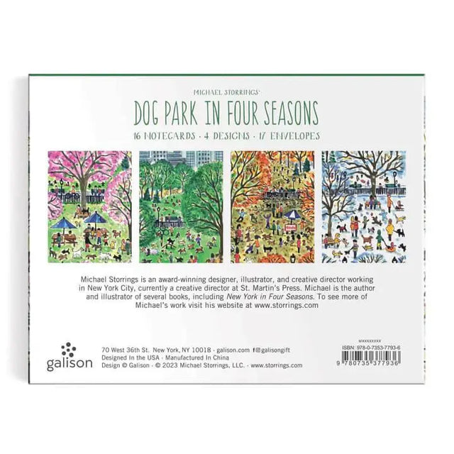 Dog Park in Four Seasons Notecards