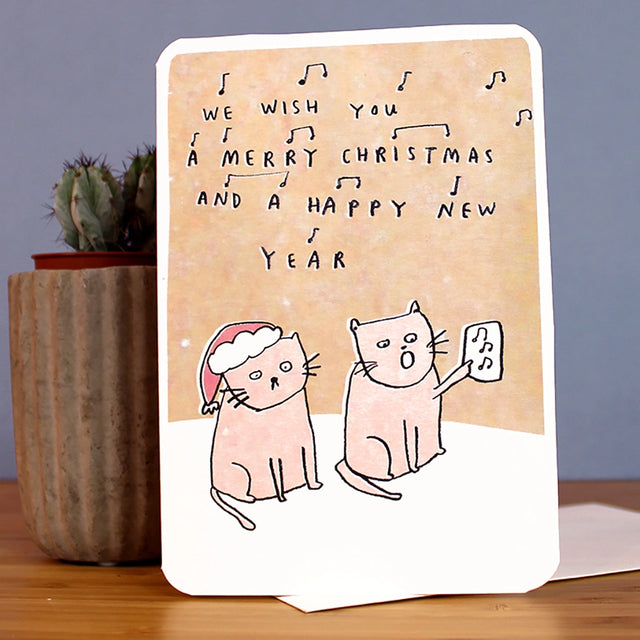 caroling-cats-greeting-card-laura-skilbeck