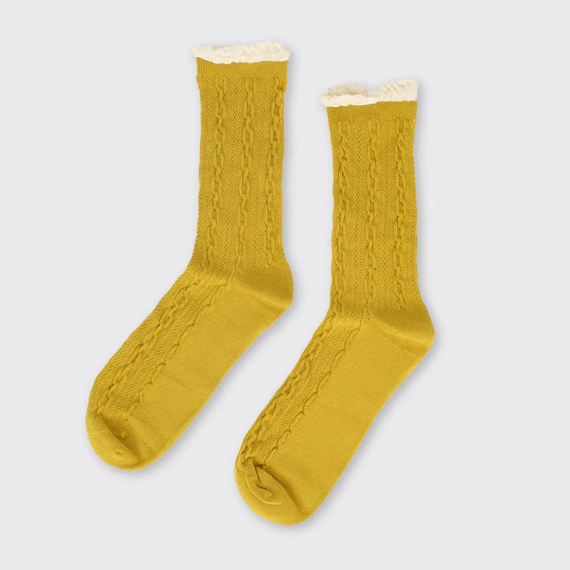 emilia-ruffle-womens-socks-ochre-millie-mae