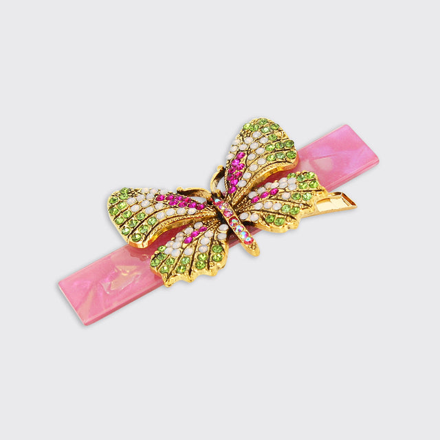 butterfly-lustre-hair-clip-pink-and-green-millie-mae