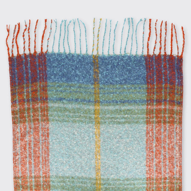 Lorna Boucle Wrap: Rust & Blue
