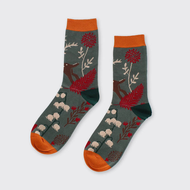 reindeer-womens-socks-green-millie-mae