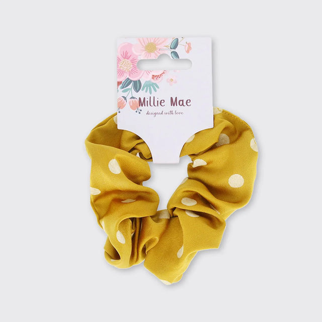 spotty-hair-scrunchie-ochre-millie-mae