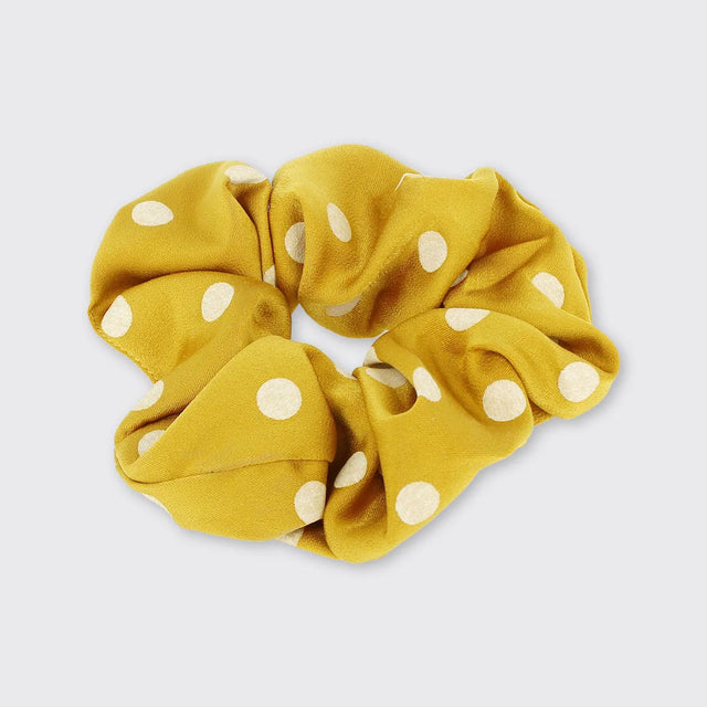 spotty-hair-scrunchie-ochre-millie-mae