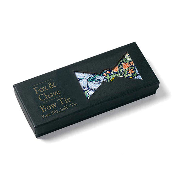 william-morris-golden-lily-silk-bow-tie-fox-chave