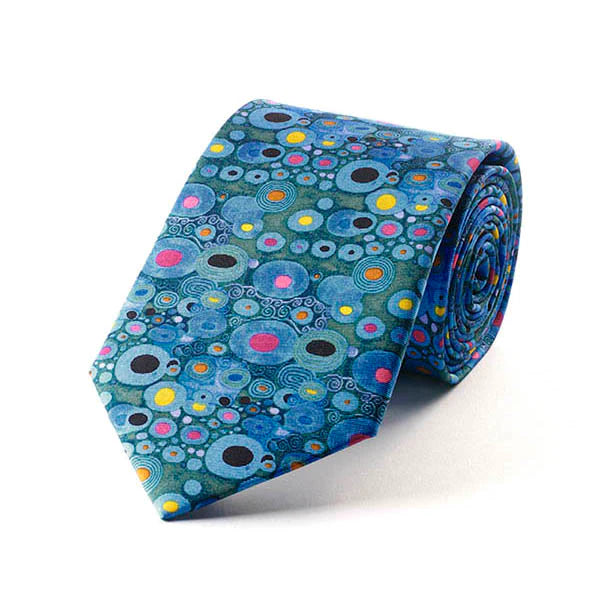 klimt-blue-silk-tie-fox-chave