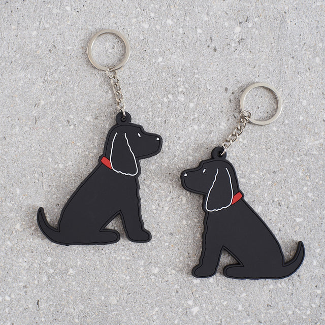 Black Cocker Spaniel Dog Keyring - Sweet William
