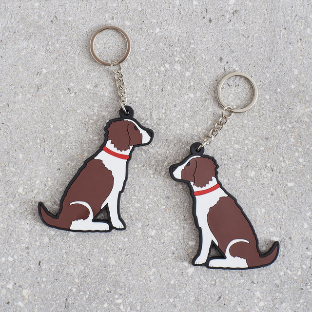 Liver & White Springer Spaniel Dog Keyring - Sweet William