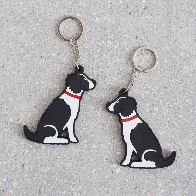 Black & White Springer Spaniel Dog Keyring