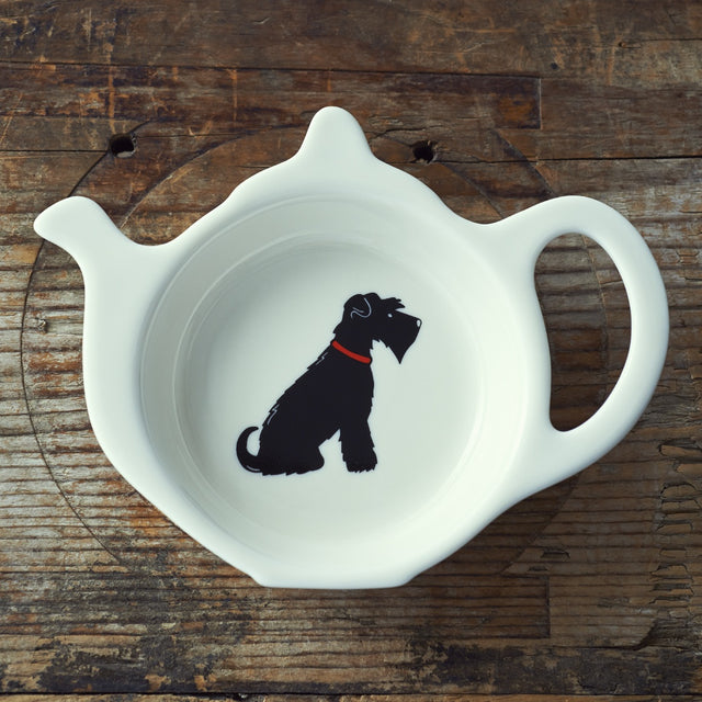 Black Schnauzer Teabag Dish - Sweet William