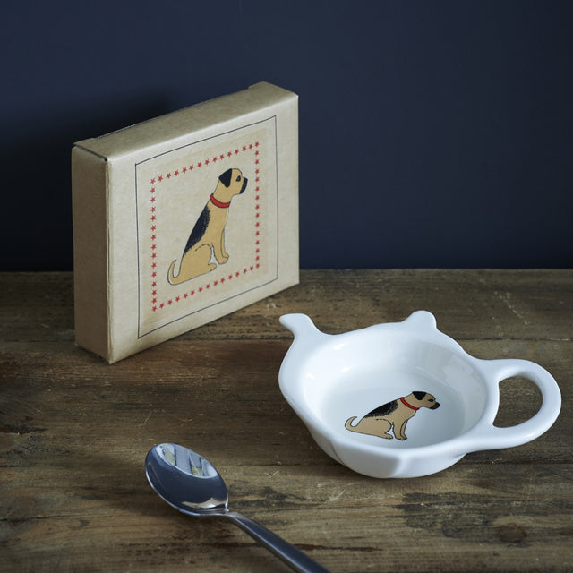 Border Terrier Teabag Dish - Sweet William