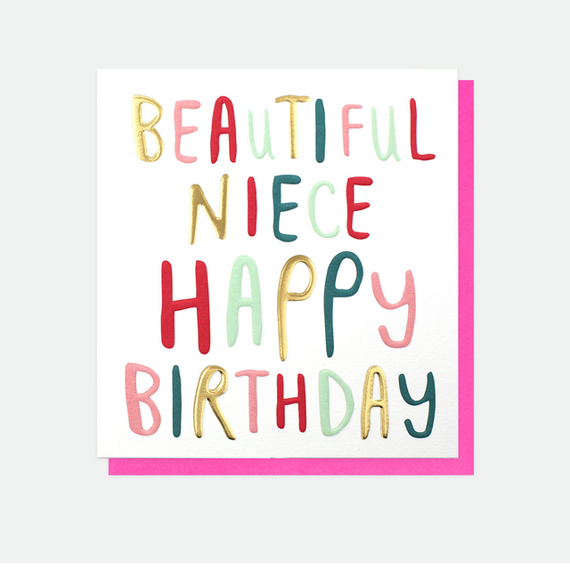 Beautiful Niece Happy Birthday Card - Caroline Gardner