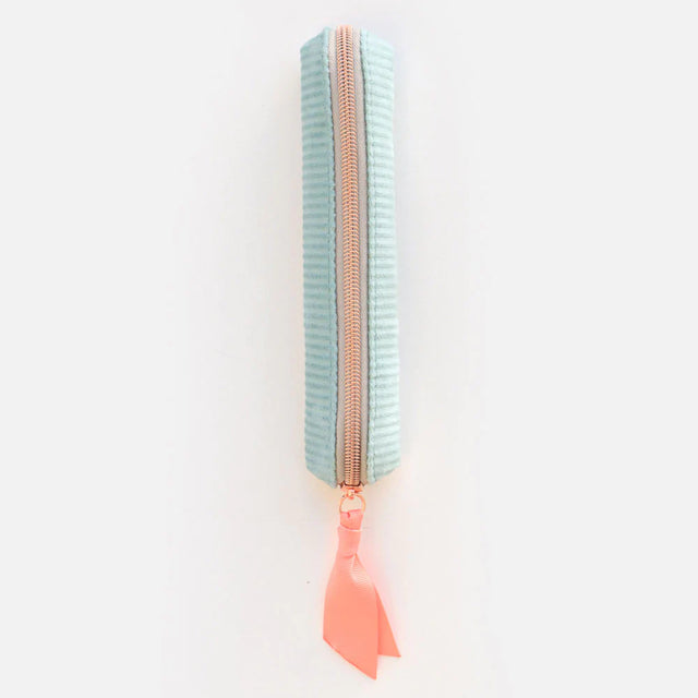 Blue Cord Slim Pencil Case - Caroline Gardner