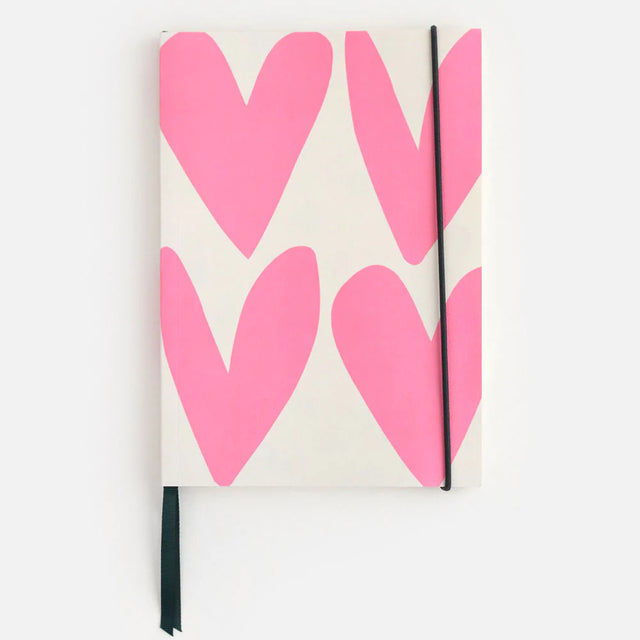 Pink Hearts A5 Notebook - Caroline Gardner