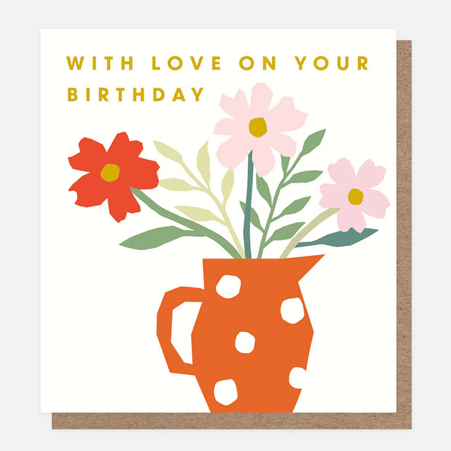 With Love Flowers in Jug Card - Caroline Gardner