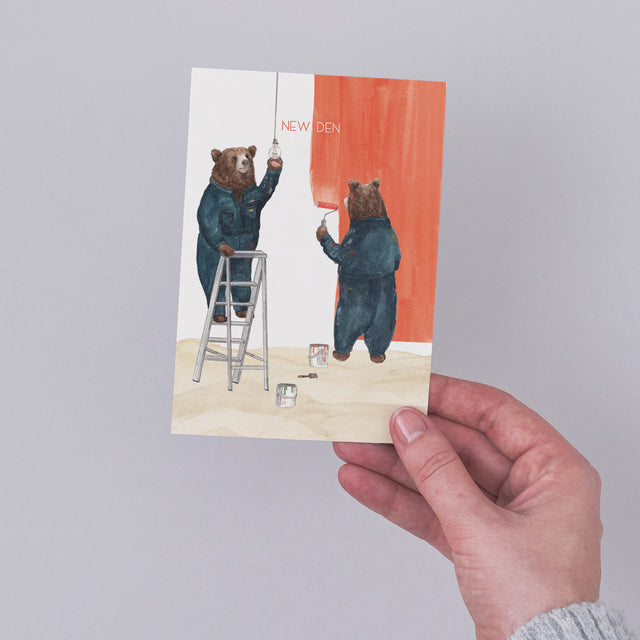 New Den Illustrated Greeting Card - New Home Card - Mister Peebles