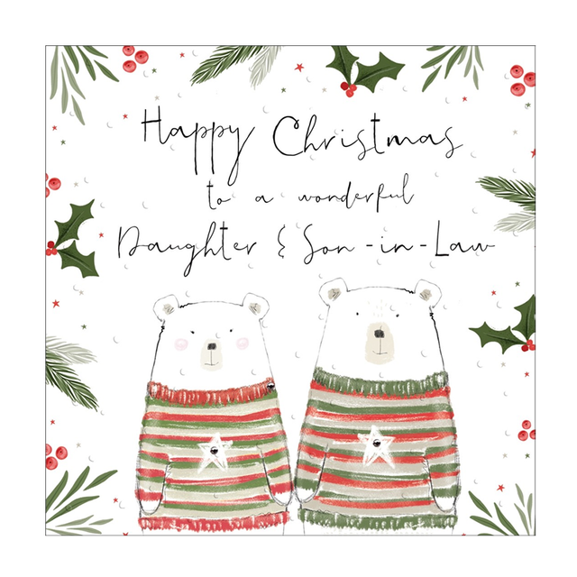 Daughter & Son-in-Law Polar Bears Christmas Card - Handcrafted Card Co