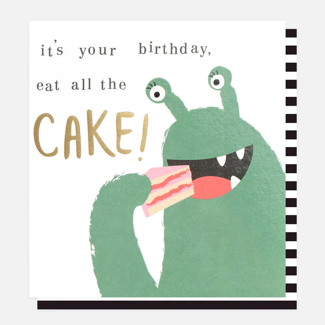 Eat All The Cake Card - Little Monsters - Caroline Gardner