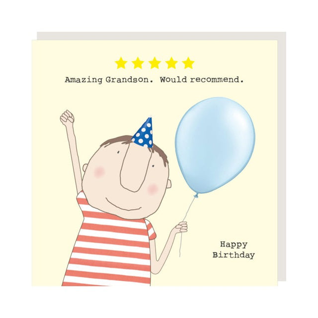 Five Star Grandson Card - Rosie Made A Thing