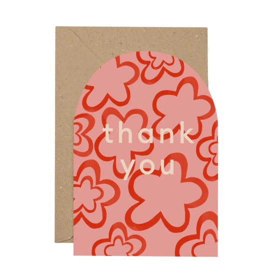 Thank You Abstract Flower Card - Plewsy