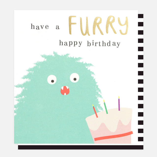 Furry Happy Birthday Card - Little Monsters - Caroline Gardner
