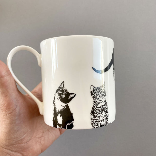 Molly & Maud Cats Fine Bone China Mug - Penguin Ink