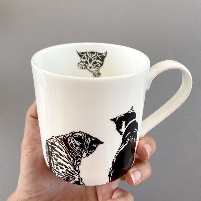 Molly & Maud Cats Fine Bone China Mug - Penguin Ink
