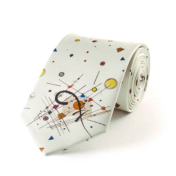 Kandinsky Grey Square Silk Tie - Fox & Chave