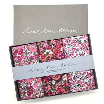 Liberty Tana Lawn Hankies: Tickled Pink - Lime Tree Design