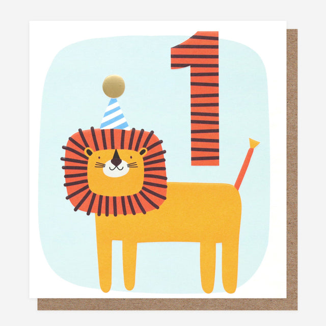 Lion Age 1 Birthday Card - Caroline Gardner