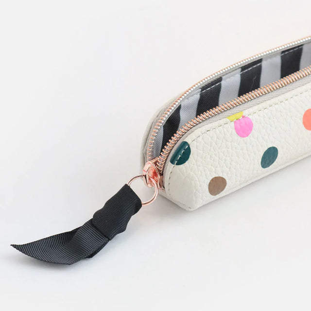 Multi Polka Spot Slim Pencil Case - Caroline Gardner